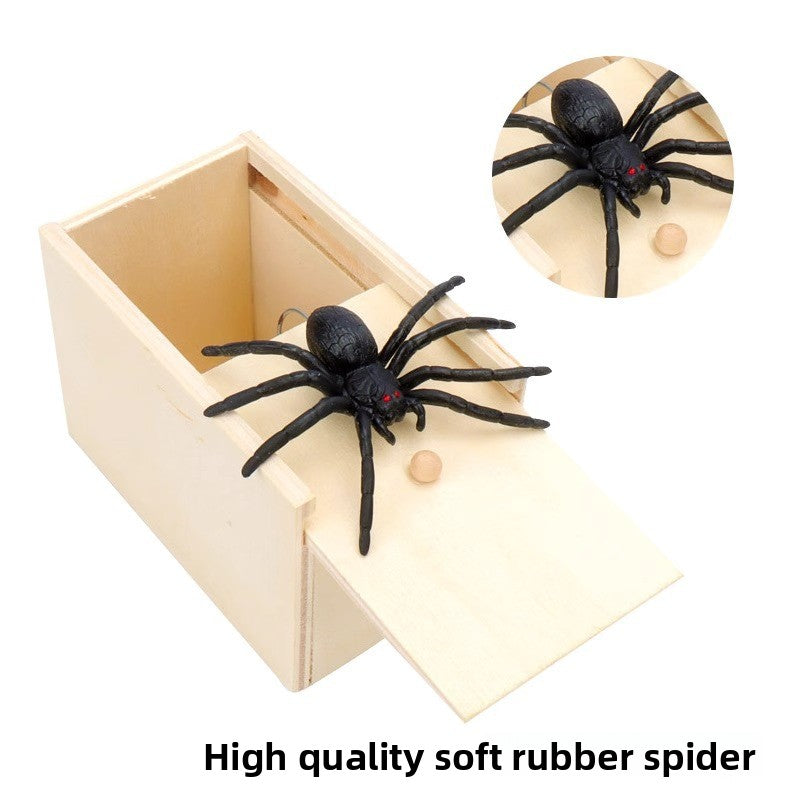 Prank prop: Spider box, scary and terrifying small wooden box