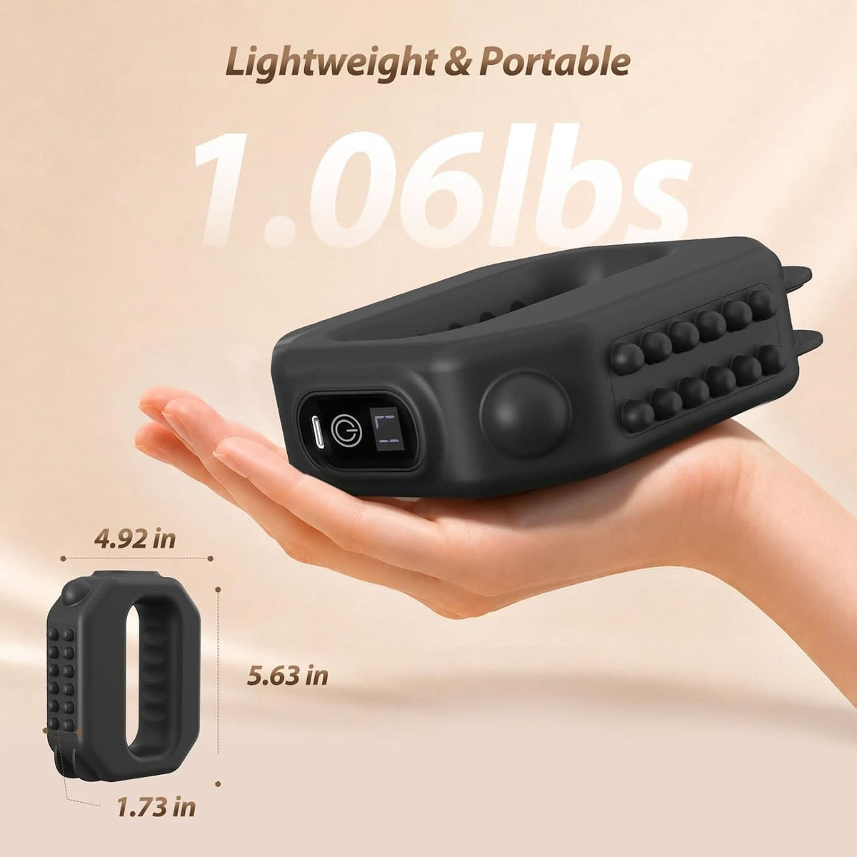 AddWin R10 Vibration Plate for Lymphatic Drainage Portable Cordless Deep Tissue Massager Black