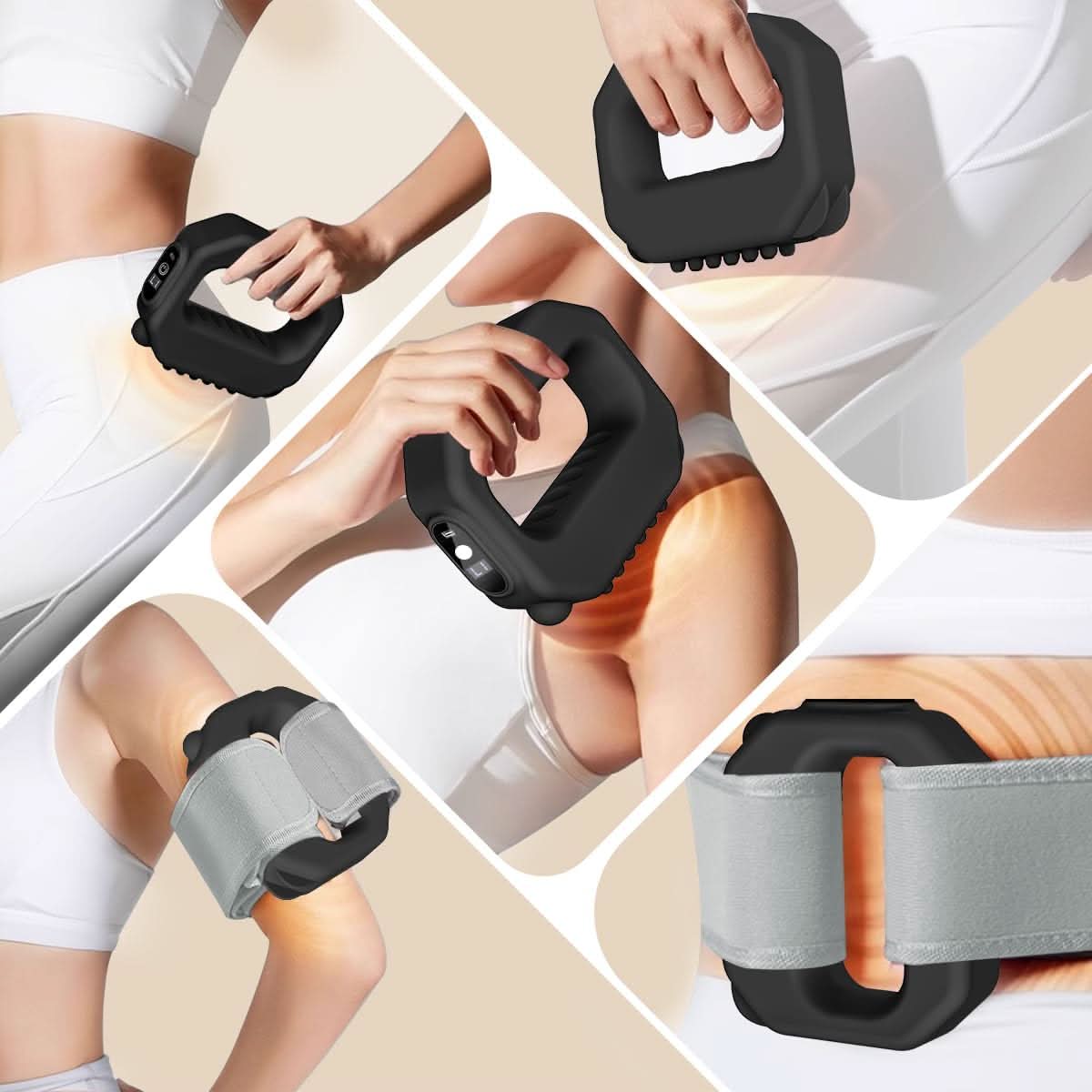AddWin R10 Vibration Plate for Lymphatic Drainage Portable Cordless Deep Tissue Massager Black