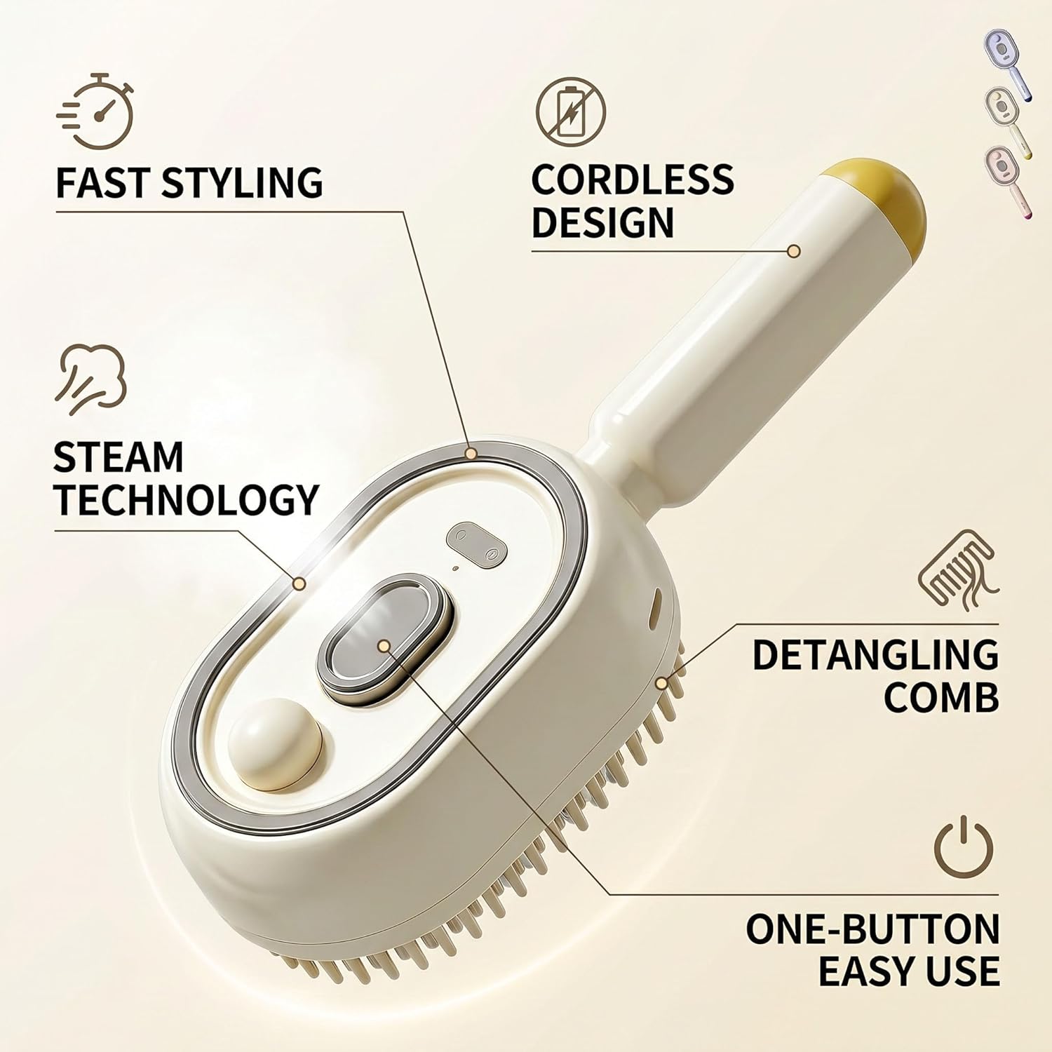 Steam Detangling Hair Straightener Brush velquroo