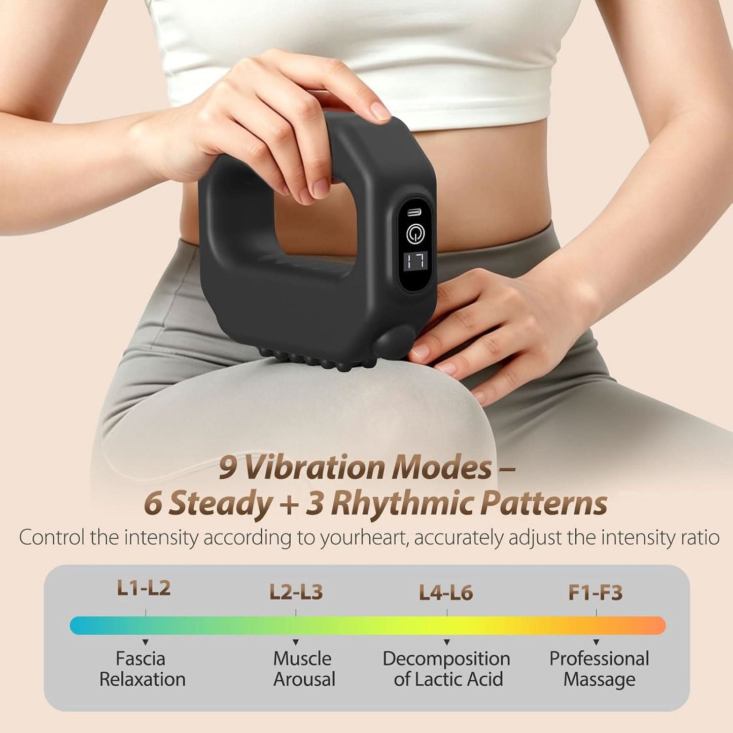 AddWin R10 Vibration Plate for Lymphatic Drainage Portable Cordless Deep Tissue Massager Black