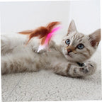 velquroo Cat Teaser Wand Collar Toys Silicone Collar Hands Toy with Bell for Play and Exercise velquroo