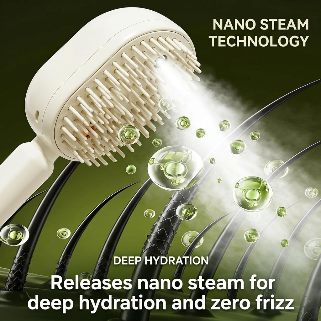 Steam Detangling Hair Straightener Brush velquroo