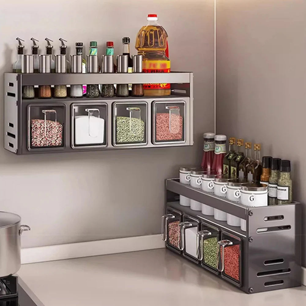 Equipped Kitchen Seasoning Shelf,