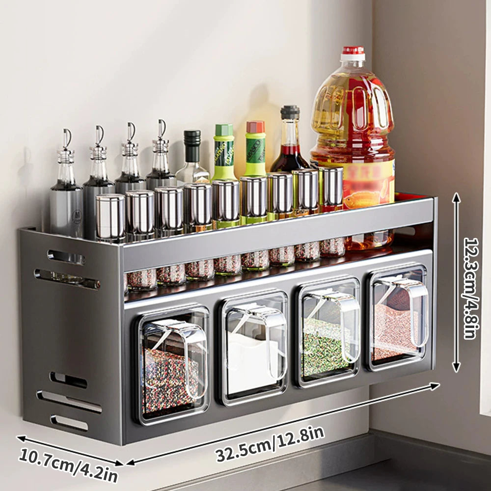 Equipped Kitchen Seasoning Shelf,