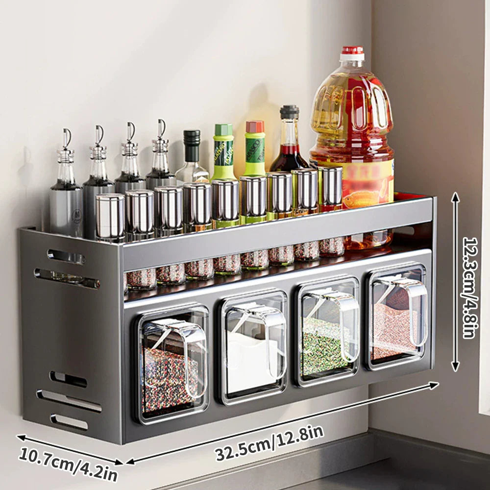 Equipped Kitchen Seasoning Shelf,