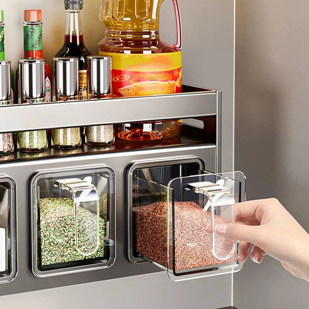 Equipped Kitchen Seasoning Shelf,