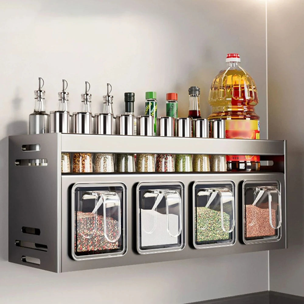 Equipped Kitchen Seasoning Shelf,