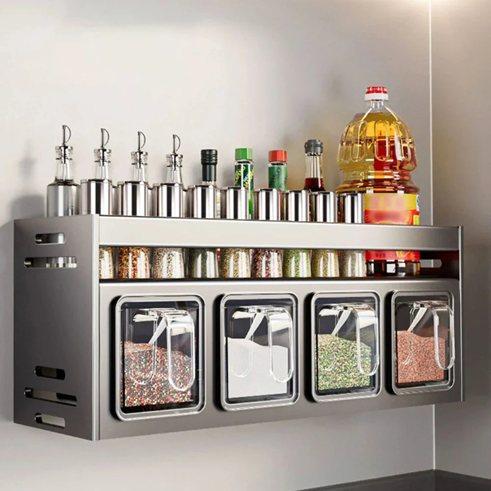 Equipped Kitchen Seasoning Shelf,