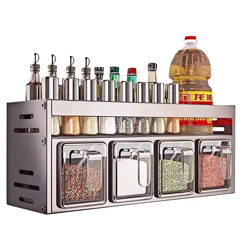 Equipped Kitchen Seasoning Shelf,