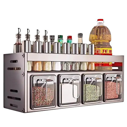 Equipped Kitchen Seasoning Shelf,