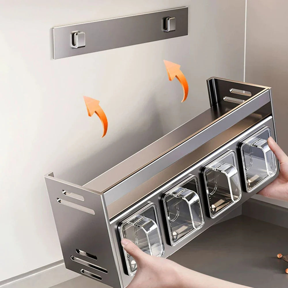Equipped Kitchen Seasoning Shelf,