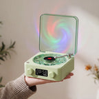 Retro Turntable Speaker Wireless Bluetooth-compatible 5.0 Vinyl Record Player Stereo Sound With White Noise RGB Projection Lamp Effect 26041