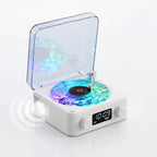 Retro Turntable Speaker Wireless Bluetooth-compatible 5.0 Vinyl Record Player Stereo Sound With White Noise RGB Projection Lamp Effect 26041